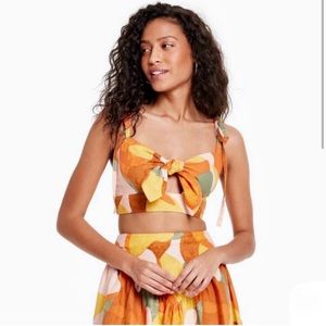 Mixed paint print knotted crop tank top FE Noel x Target